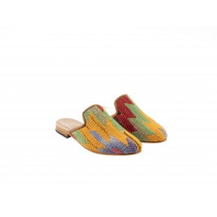 Women Kilim Slippers - Kilim Shoes $i